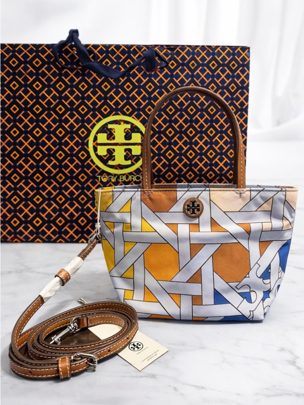TORY BURCH NYLON PRINTED MINI TOTE